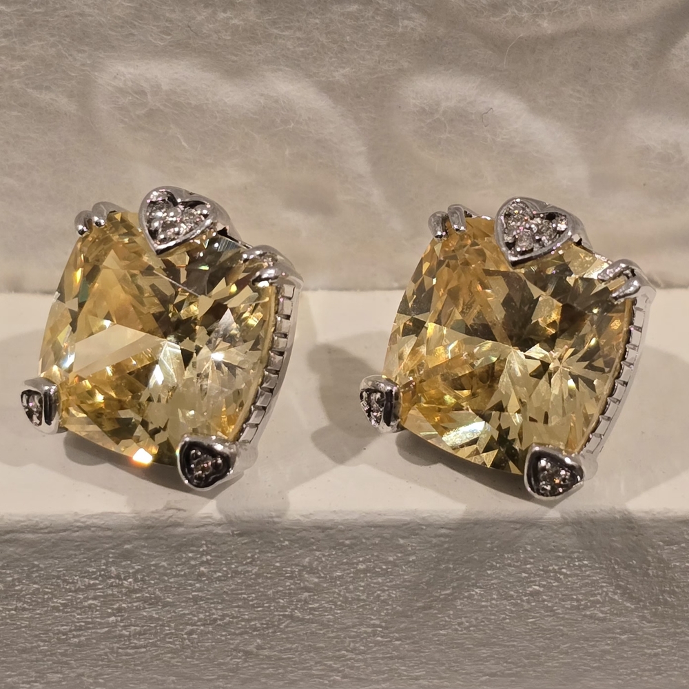 Judith Ripka 18K Gold And Sterling Silver Stud Earrings